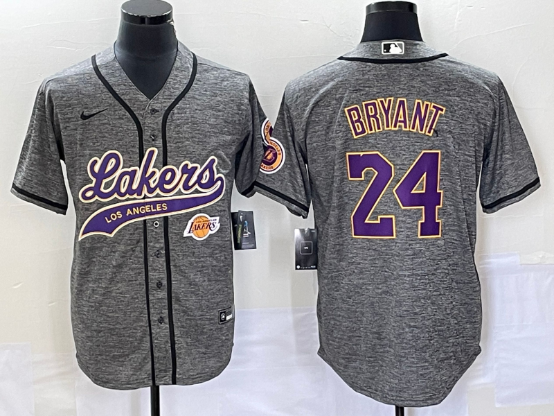 Nike 2023 Men Los Angeles Lakers #24 Bryant Grey NBA Jersey style 3